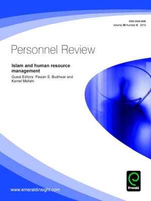 cover image of Personnel Review, Volume 39, Issue 6